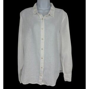 Baird McNutt for J. Crew Irish Linen Button-Down Shirt Slim Fit Women's Size 1X